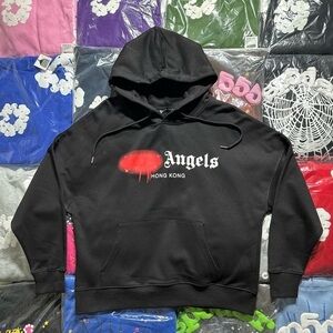 Palm Angels Hong Kong Sprayed Hoodie 'Black'